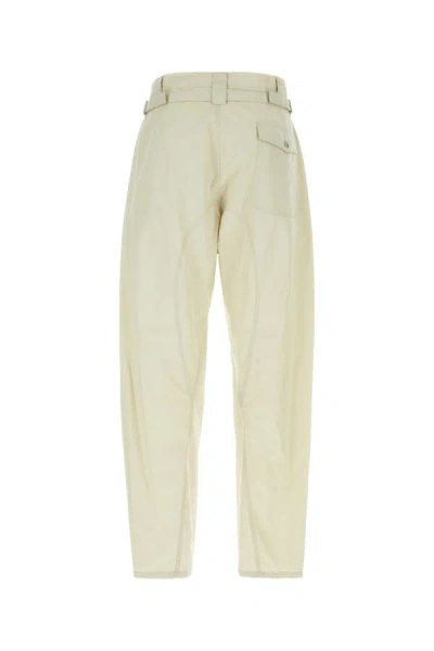 Lemaire Pant Cotton Blend Straight Leg In Brown
