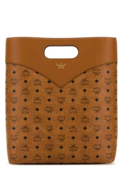 Mcm Man Printed Canvas Shopping Bag In Multicolor
