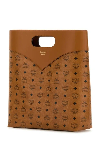 Mcm Man Printed Canvas Shopping Bag In Multicolor