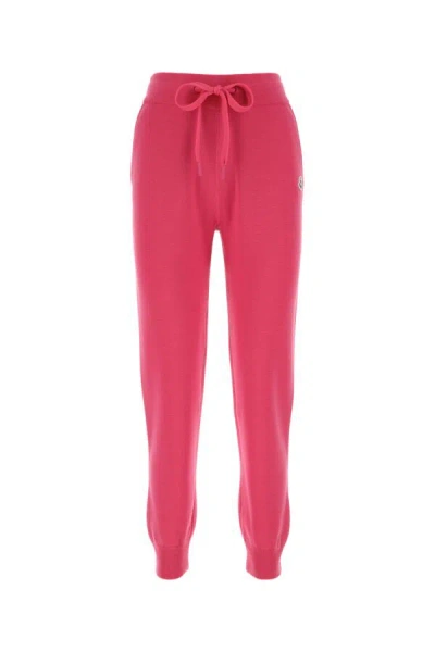 Moncler Fuchsia Wool Joggers In Pink