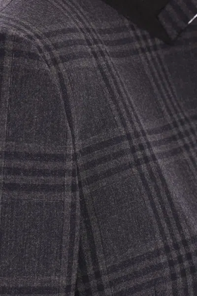 Fendi Tailored Blazer In Checked Wool In Grey