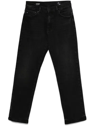 Ag Belt Loops Faded Effect Five-pocket Trousers In Black