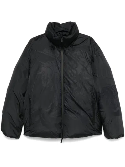 Burberry Equestrian Knight Padded Jacket In Black