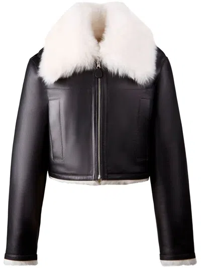 Shop Hogan Reversible Leather/shearling Clothing In Black