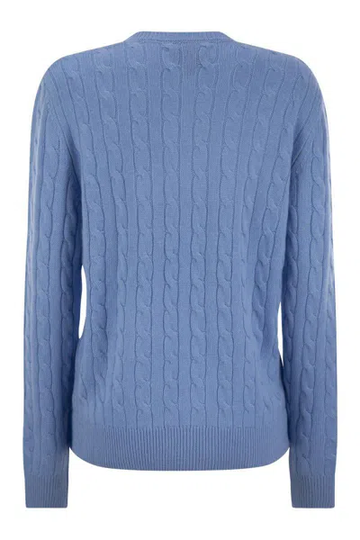 Mc2 Saint Barth Womens Jumper In Wool And Cashmere Blend In Blue