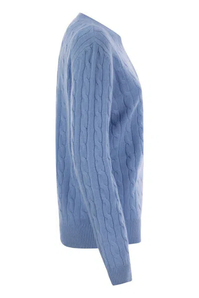 Mc2 Saint Barth Womens Jumper In Wool And Cashmere Blend In Blue