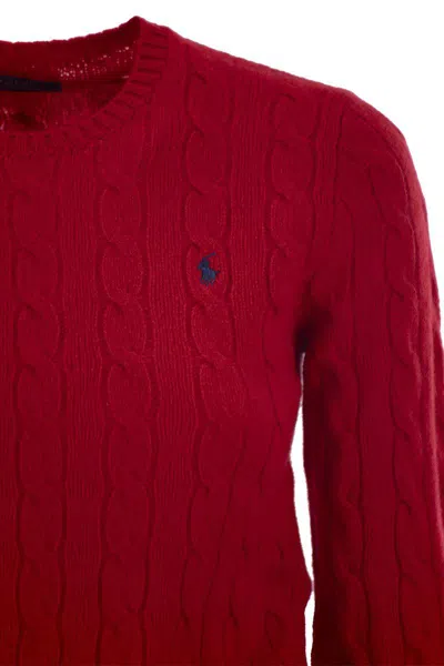 Shop Polo Ralph Lauren Wool And Cashmere Cable-knit Sweater In Red