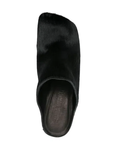 Uma Wang Block-heel Leather Mules In Black