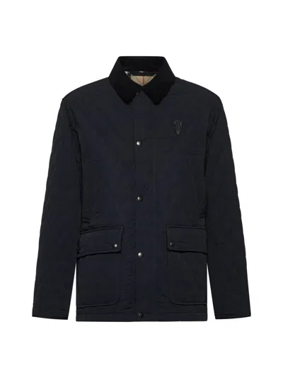 Shop Burberry Coats In Black/sand Ip Check