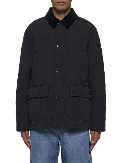 Shop Burberry Coats In Black/sand Ip Check