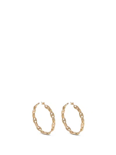 Rabanne Eight Nano Hoop Gold Earrings In Grey