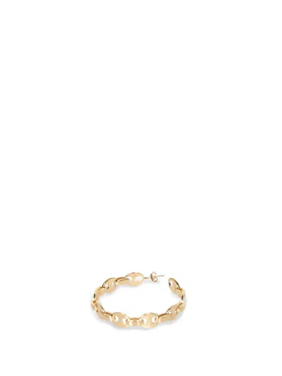 Rabanne Eight Nano Hoop Gold Earrings In Grey