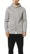 HELMUT LANG SPONGE FLEECE TAPE ZIP HOODIE,HLANG40938