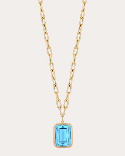 Goshwara Manhattan Cushion-cut Blue Topaz Pendant Necklace In Blue