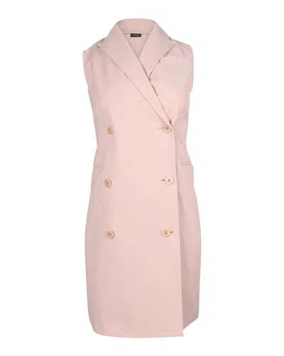 Theory Blazer Vest Dress In Pink Wool In Pink