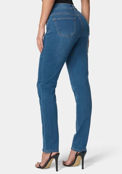 Bebe The Mom Jean With Embellishement In Medium Wash