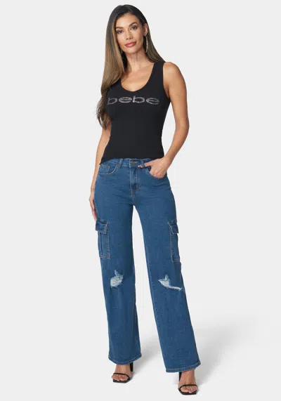 Bebe The Wide Leg Jean In Medium Wash