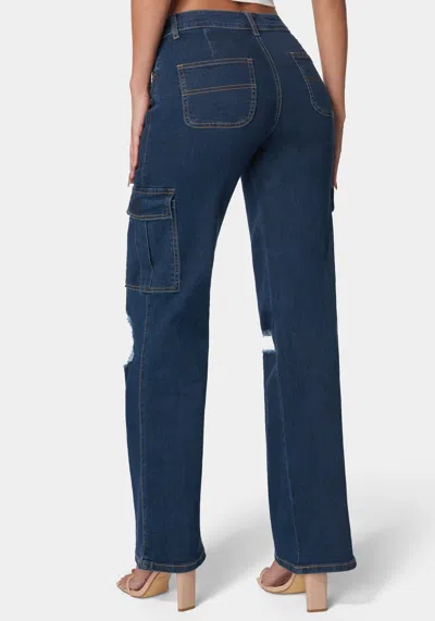 Bebe The Wide Leg Jean In Indigo Wash