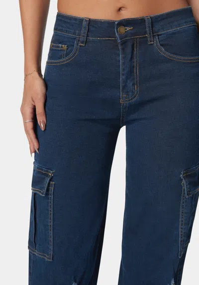 Bebe The Wide Leg Jean In Indigo Wash