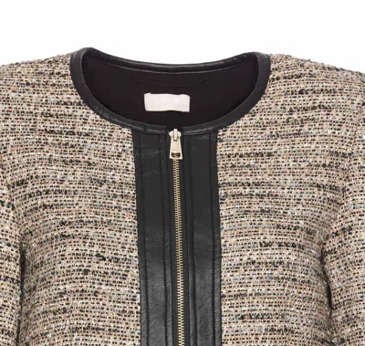 Liu •jo Fringe Trimmed Textured Jacket With Long Sleeves In Multicolour