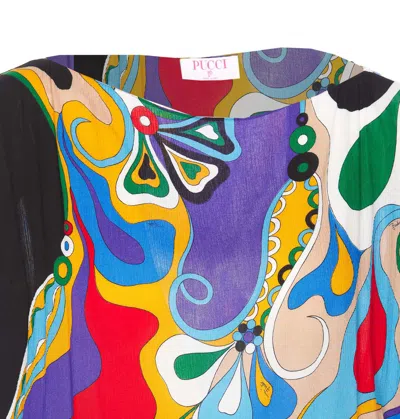 Pucci Orchidee Asymmetric Minidress In Multicolour