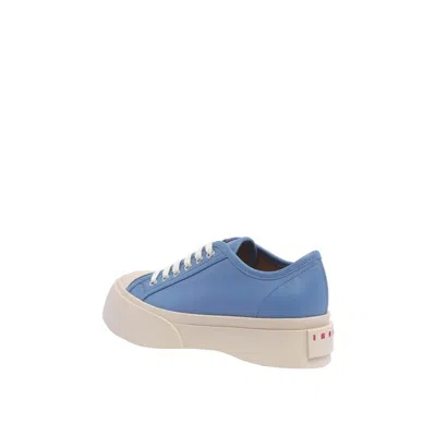 Marni Oversize Sole Leather Sneakers In Blue