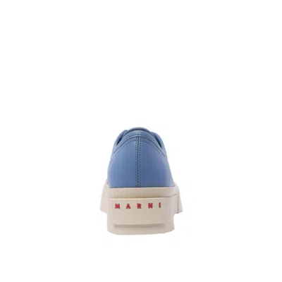 Marni Oversize Sole Leather Sneakers In Blue