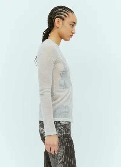 Diesel M-arina Lightweight Knit Cardigan In Gray