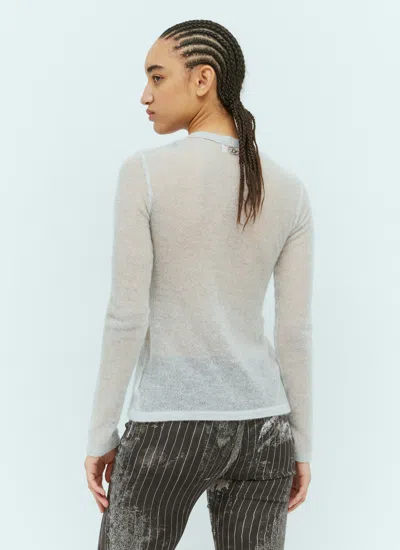 Diesel M-arina Lightweight Knit Cardigan In Gray