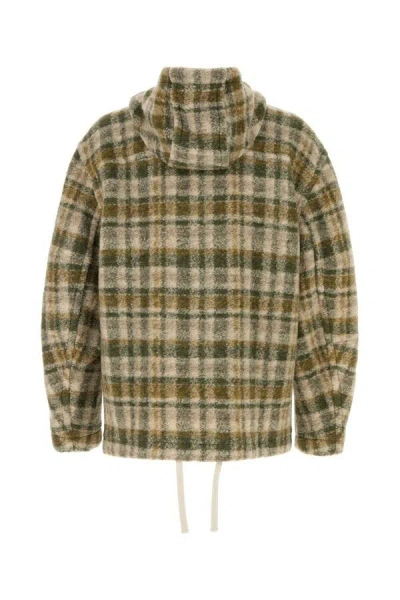 Isabel Marant Checkered Knit Jacket Brushed Finish In Multicolor