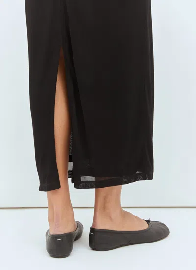 Totême Black Draped V-neck Maxi Dress In Black