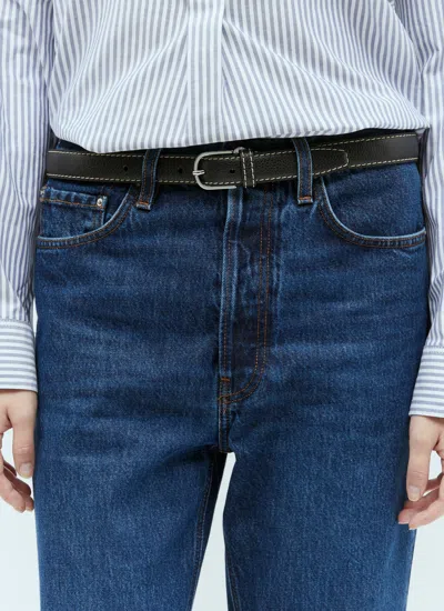 Totême Toteme Women Slim Leather Belt In Black