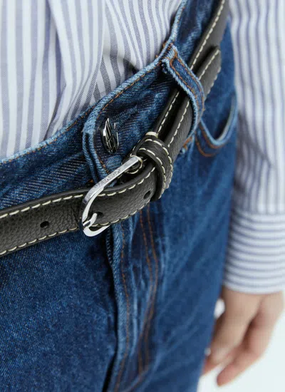 Totême Toteme Women Slim Leather Belt In Black