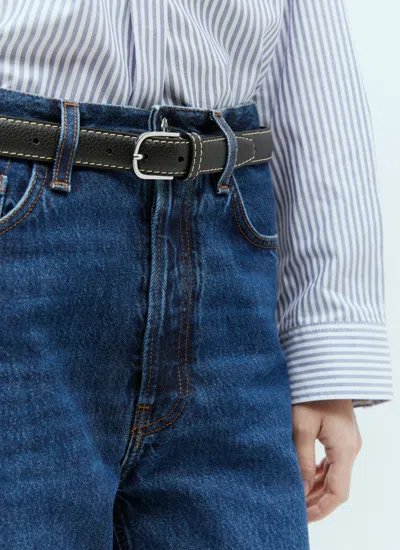 Totême Toteme Women Slim Leather Belt In Black