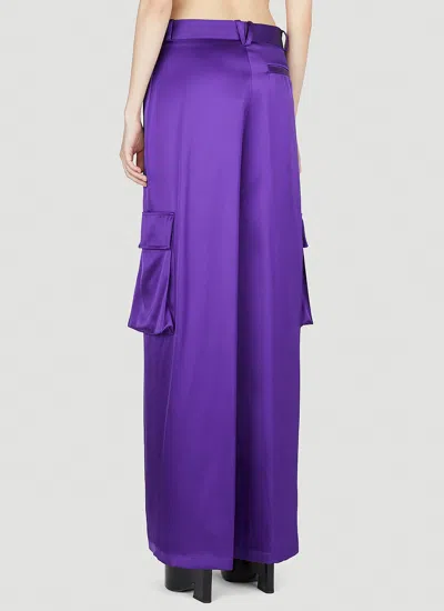 Versace Duchesse Viscose Informal Wide-leg Cargo Pant In Purple