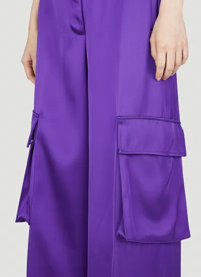 Versace Duchesse Viscose Informal Wide-leg Cargo Pant In Purple