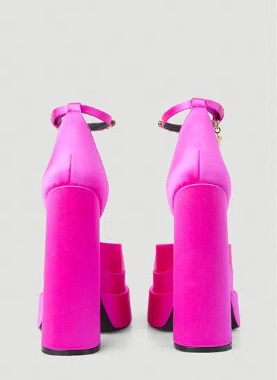 Versace Pink Medusa Aevitas Platform Heels In Pink