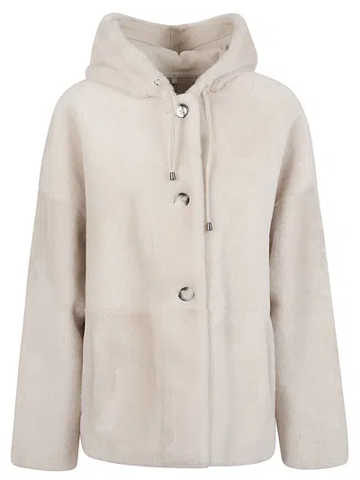 Enes Off White Sofia Hooded Jacket In Neutral