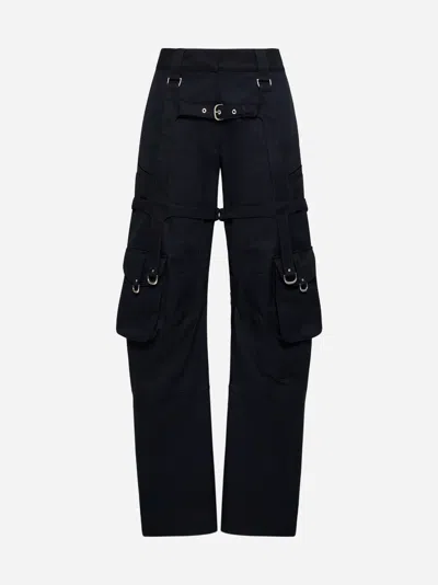 Off-white Cotton Cargo Trousers In Black