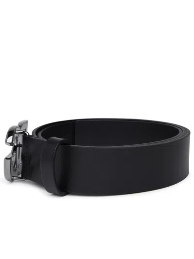 Dolce & Gabbana Men Dg Logo Leather Belt In Black