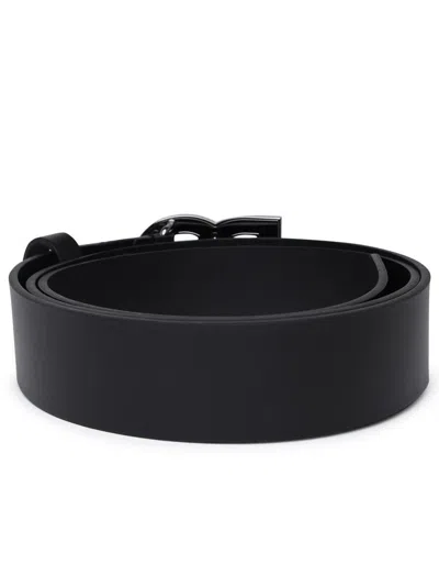 Dolce & Gabbana Men Dg Logo Leather Belt In Black