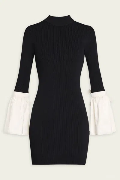 Simkhai Agathea Knit Combo Mini Dress In Black