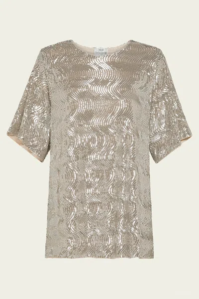 Forte Forte La Danza Del Mare Sequins T-shirt In Silver