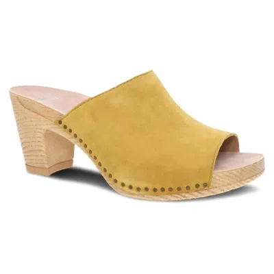 Dansko Women's Tandi Summer Slip On Heeled Mule In Yellow In Yellow