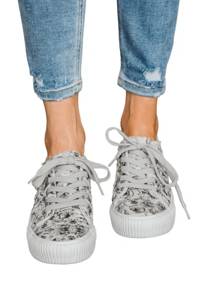 Blowfish Women's Clay Sneakers In Wolf Gray Valley Rose In Multi