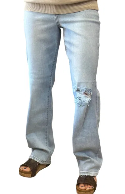 JUDY BLUE REBEL 90'S STRAIGHT DENIM JEANS IN LIGHT WASH 