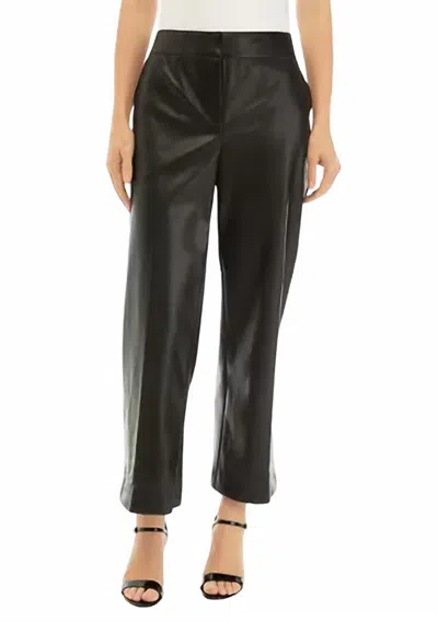 Ruby Rd. Women's Faux Leather Wide Leg Pants In Black In Black