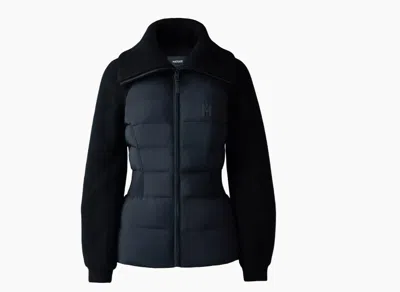 Mackage Foxy Light Down Mixed Media Jacket In Black
