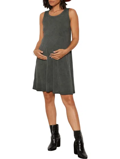 Tart Bran Womens Sleeveless Maternity Mini Dress In Green