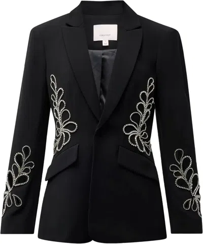 Cinq À Sept Cinq A Sept Women's Rhinestone Paisley Cheyenne Blazer, Black In Black